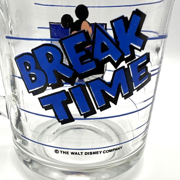 Mickey Mouse Break Time Glass Coffee Mug - Anchor Hocking USA 3.25"  Walt Disney - Picture 3 of 8